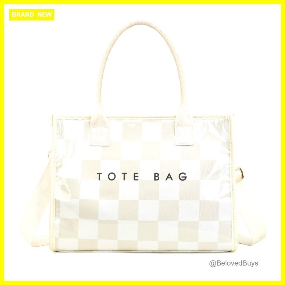 Large PVC Tote Bag with Adjustable Strap for Work Travel
